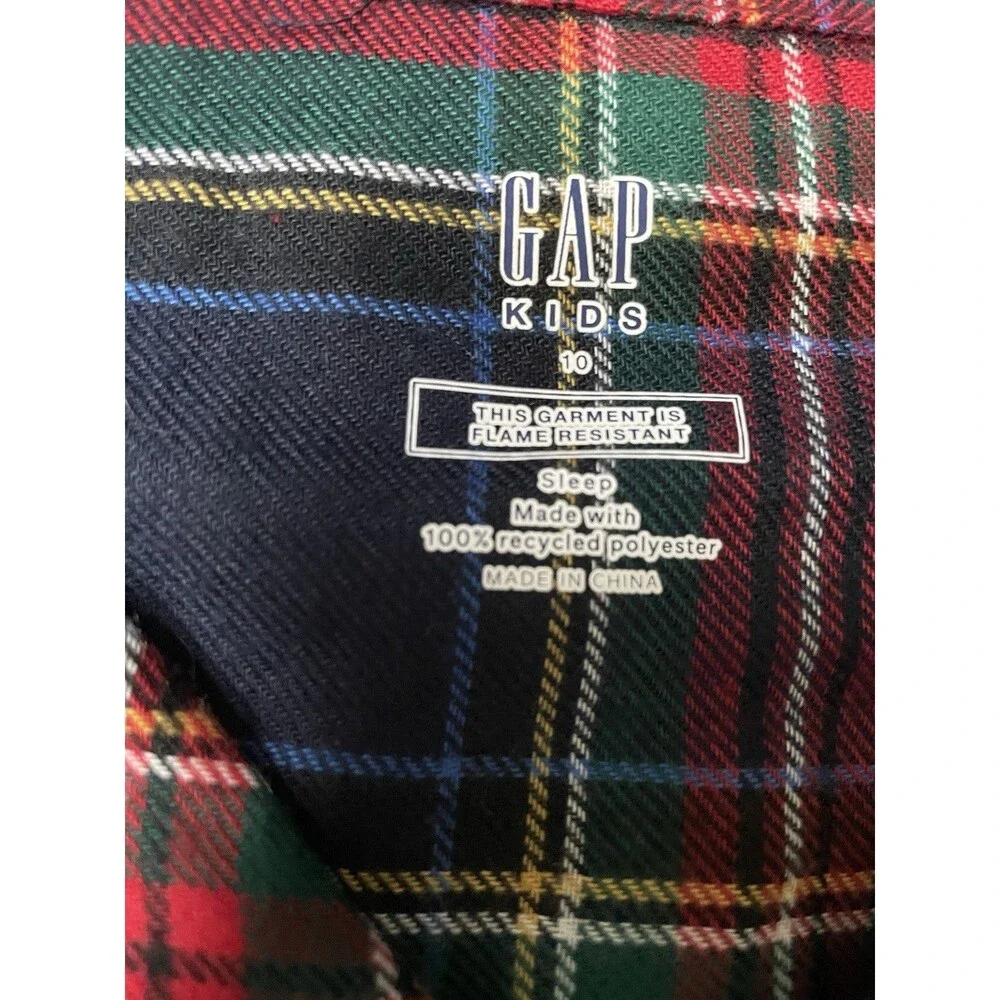 GapKids Boys 10 Patchwork Plaid Pj 2 Piece Set